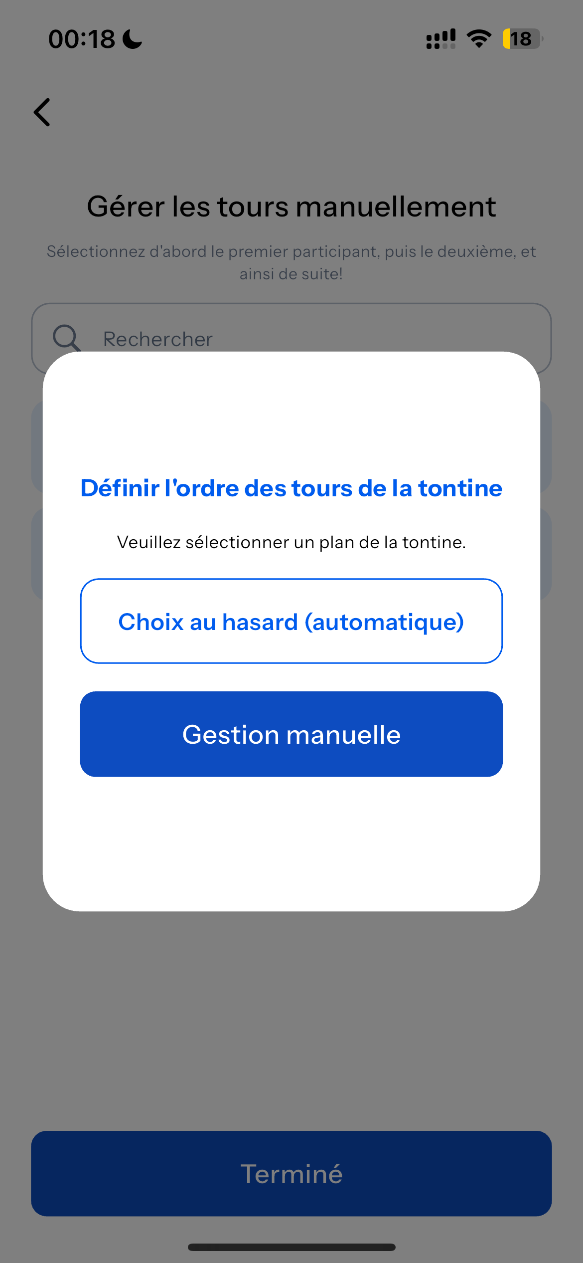 Gestion des tours - Maman Tontine App Screenshot